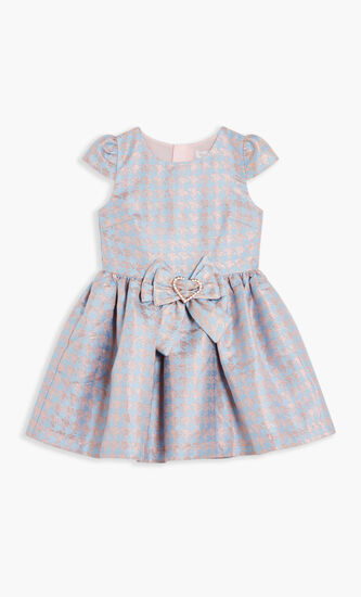 CHESS HOUNDSTOOTH DRESS BLUEROSE GOLD