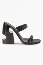 POP BULKY NAPPA MULE BLACK YELLOW