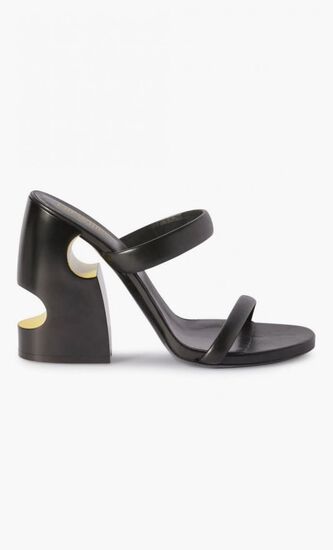 POP BULKY NAPPA MULE BLACK YELLOW