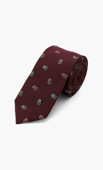 Floral Print Silk Tie