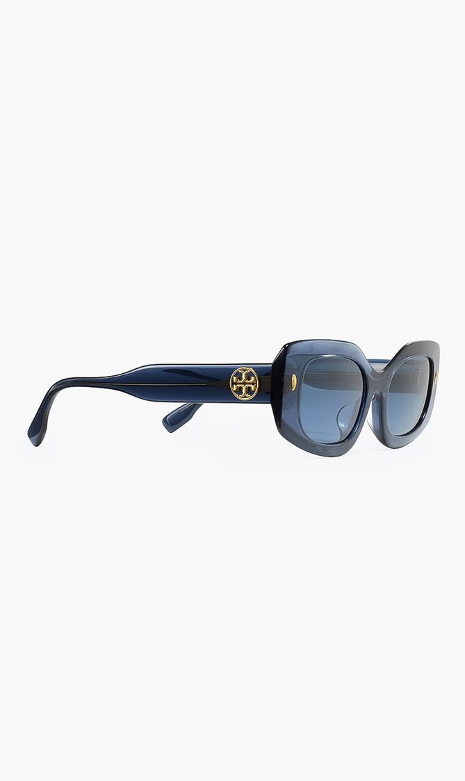 TRANSPARENT BLUE FRAME WITH DARK BLUE LENS 50