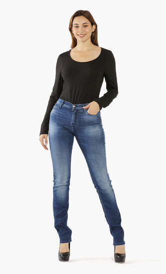 Washed Stretch Fit Jeans