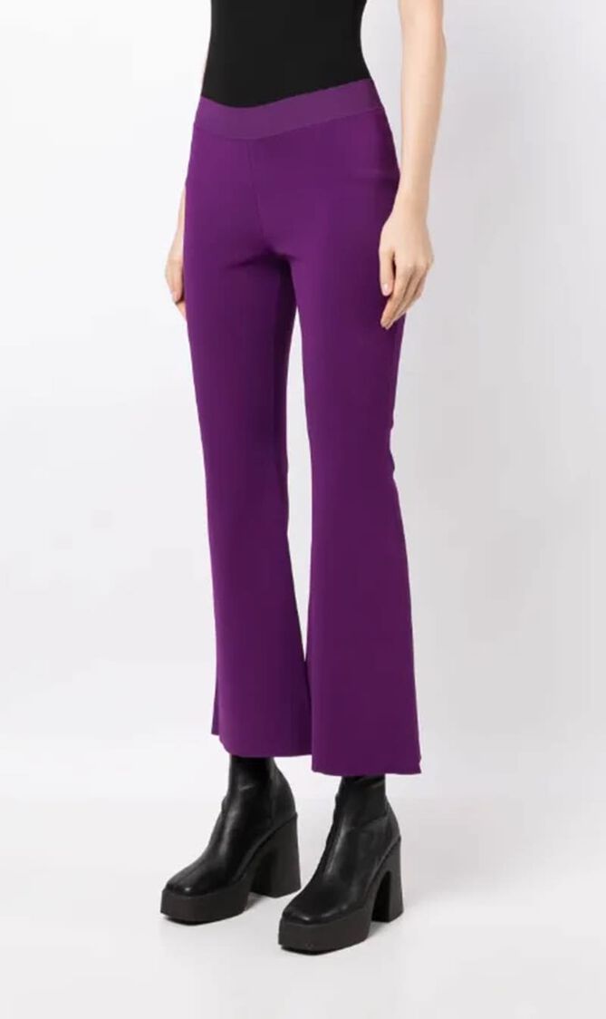 High Waist Knitted Flared Trousers