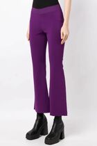 High Waist Knitted Flared Trousers