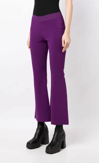 High Waist Knitted Flared Trousers