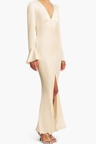 LA LUNE FRILL CUFF BIAS MIDI DRESS