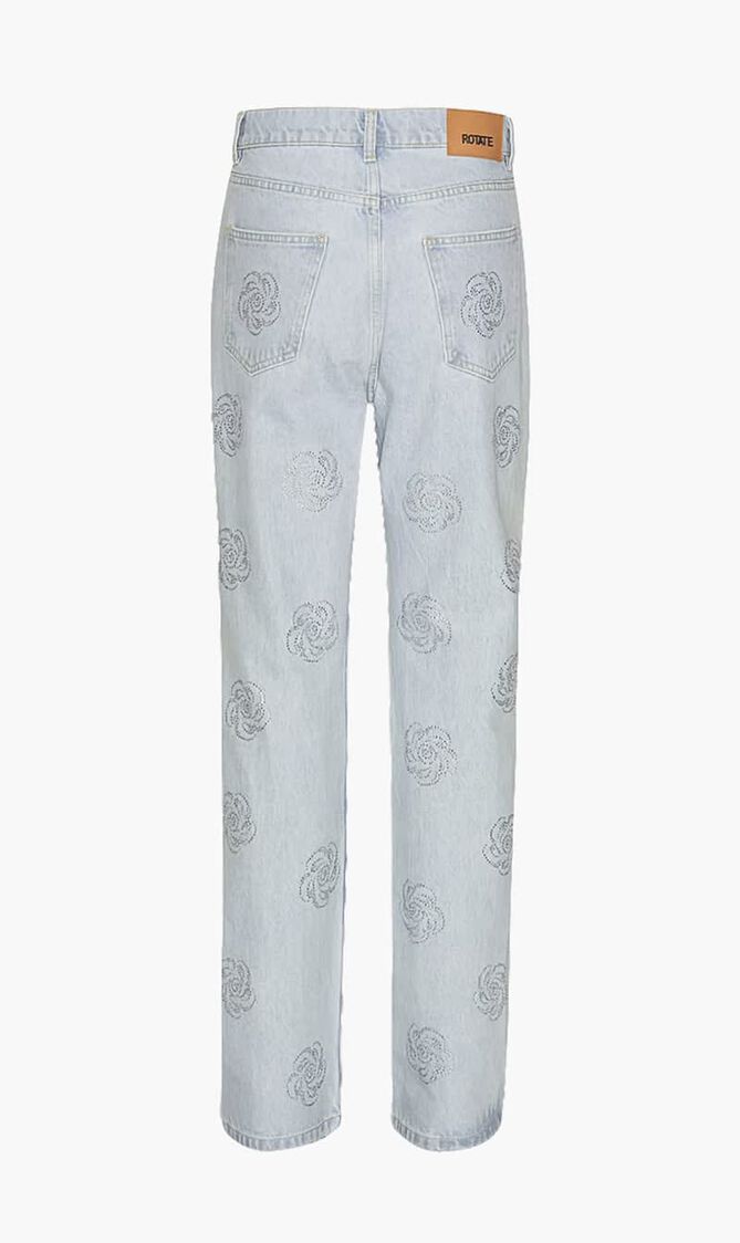 WASHED TWILL STUD JEANS