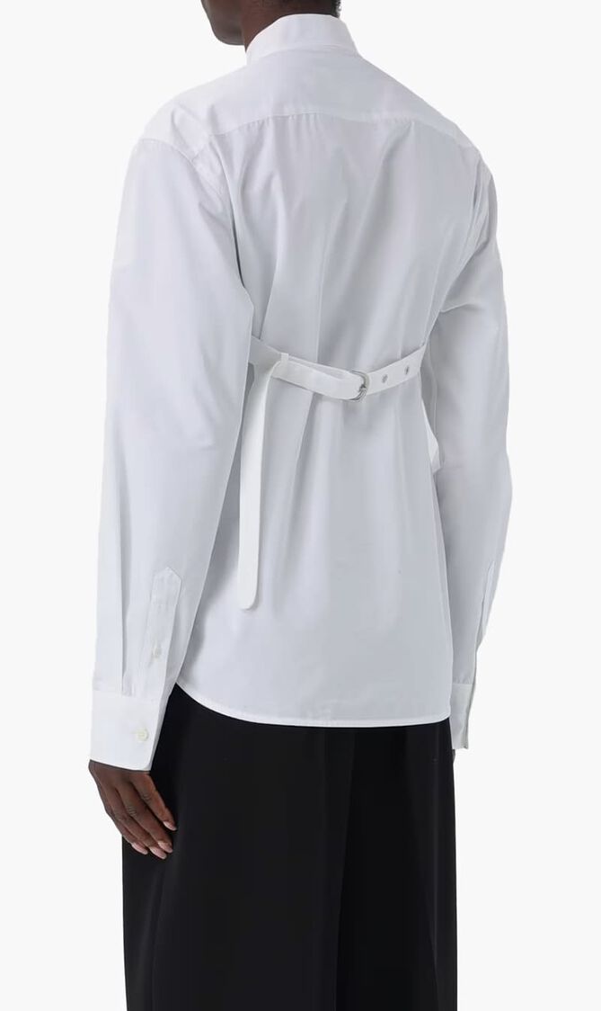 POPLIN CROSS COLLAR SHIRT WHITE WHITE