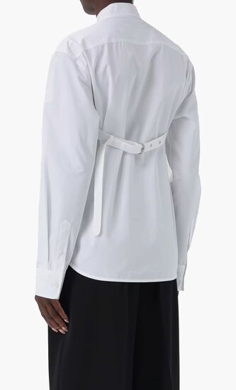 POPLIN CROSS COLLAR SHIRT WHITE WHITE
