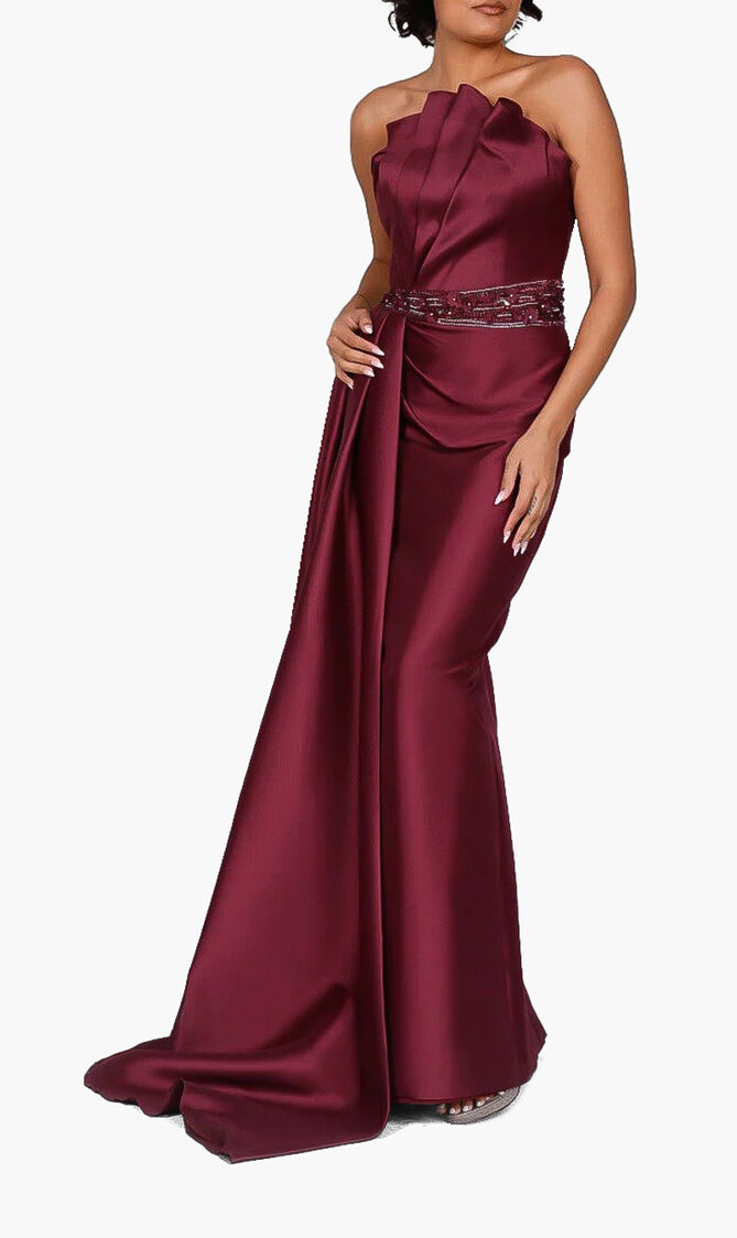 Side Drap Evening Gown Dress