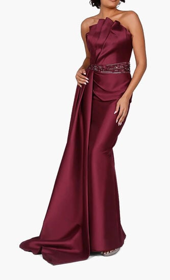 Side Drap Evening Gown Dress