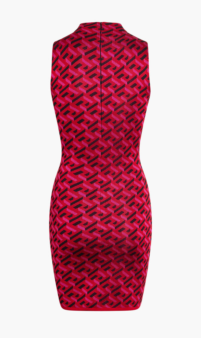 KNIT DRESS SL HIGH NECK SLIM JACQ GRECA