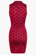 KNIT DRESS SL HIGH NECK SLIM JACQ GRECA