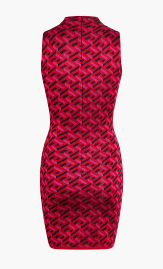 KNIT DRESS SL HIGH NECK SLIM JACQ GRECA