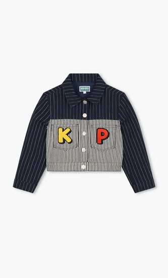 Colour Block Striped Denim Jacket