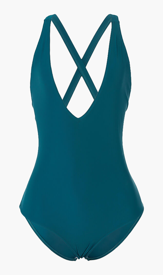 Crossover Back One-Piece Swimsuit