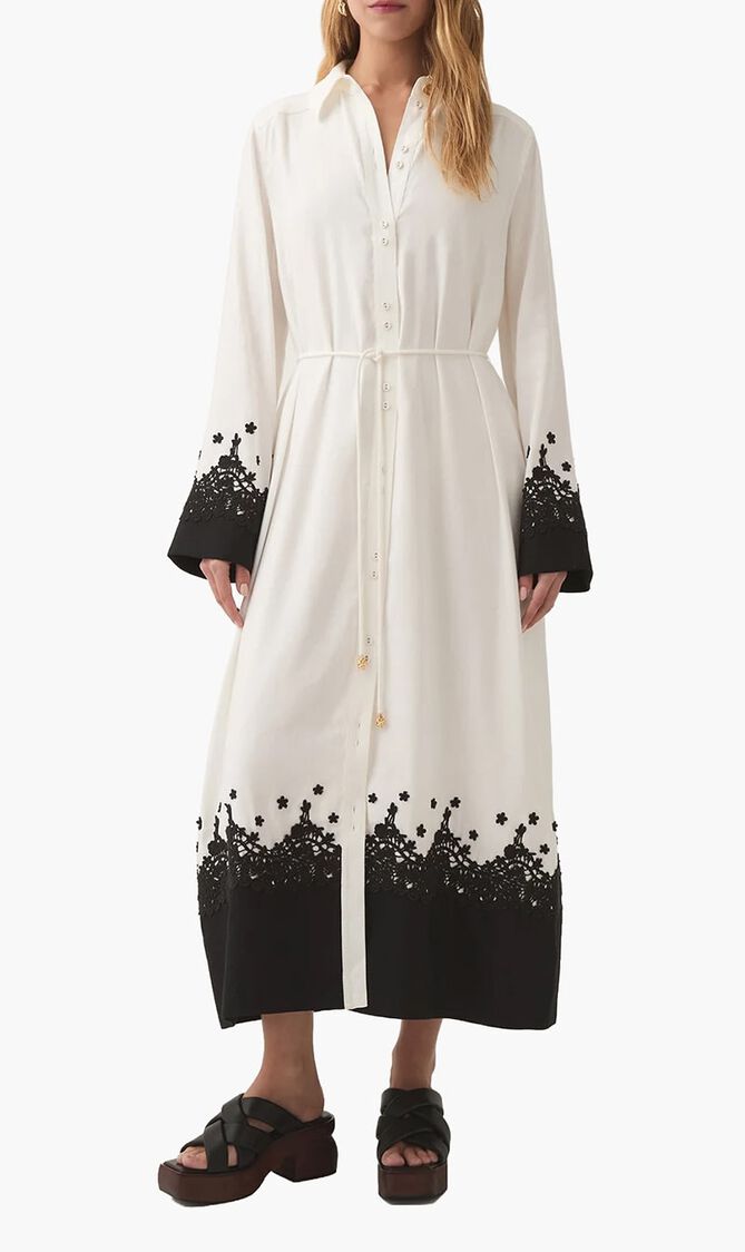 Charmer Lace Trim Midi Dress