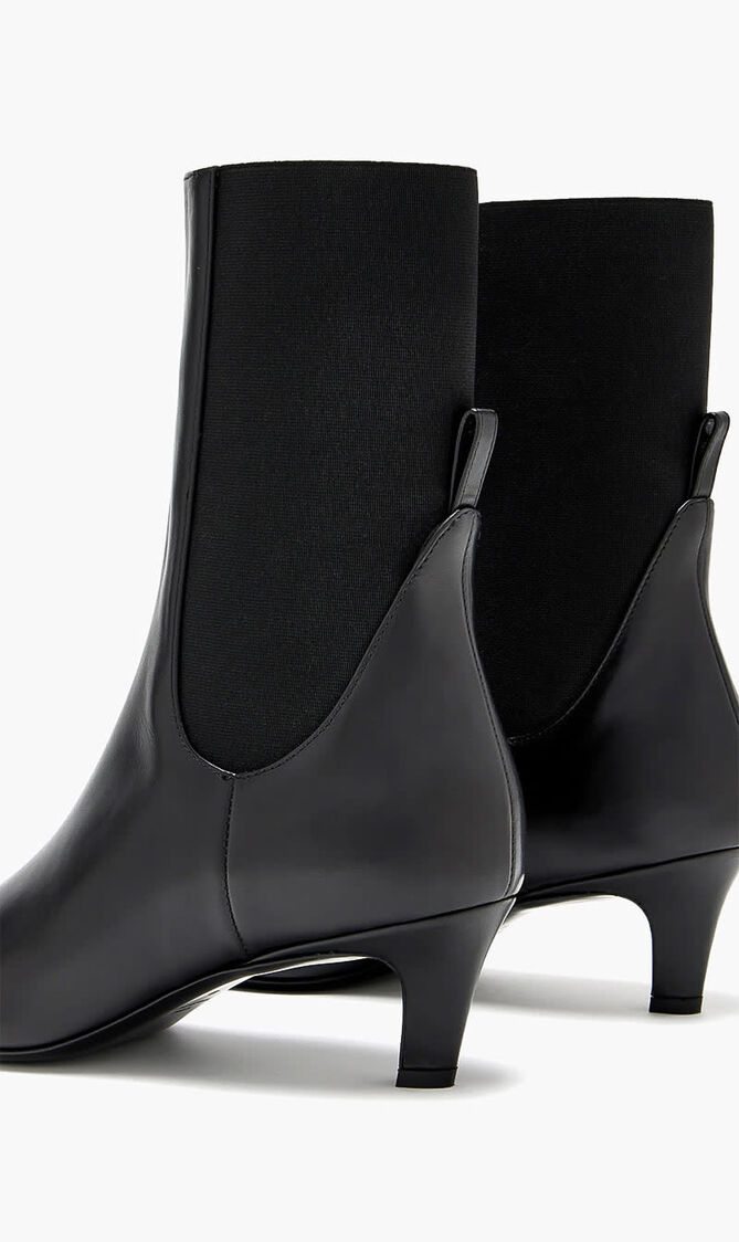 LEATHER MID HEEL BOOTS