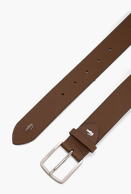 Engraved Buckle Leather Belt
