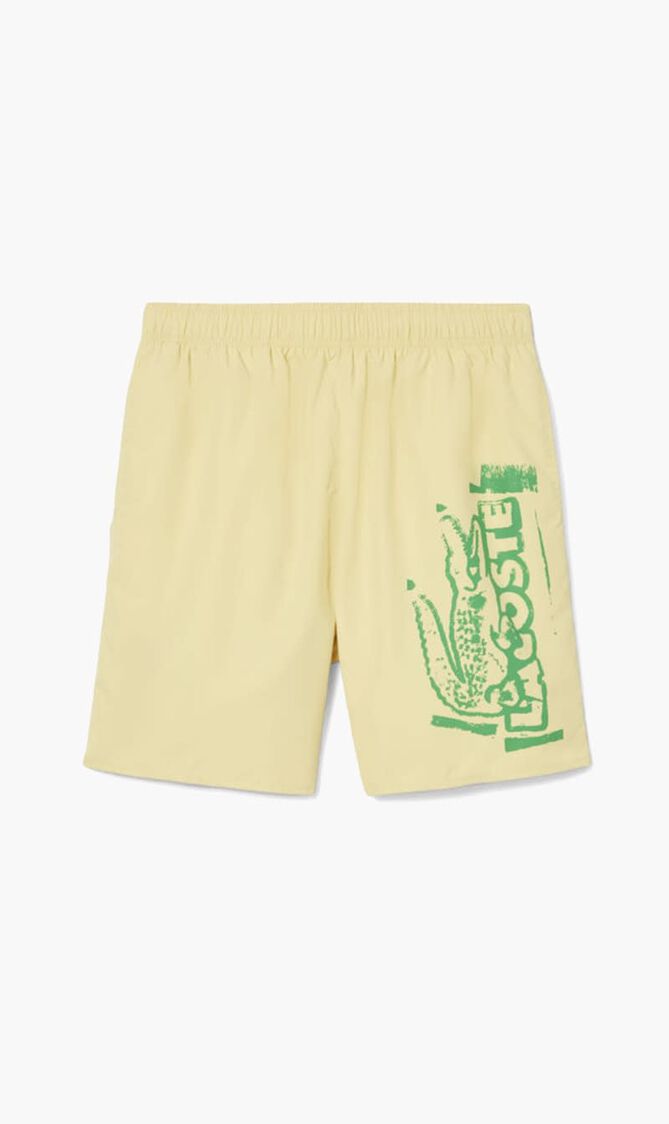 Long Branded Swim Trunks