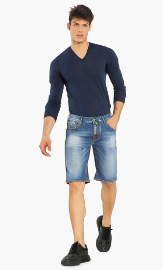Casual Tailored Denim Shorts