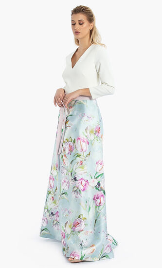 Theia Floral Evening Gown