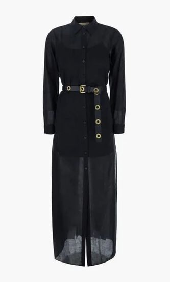 Belted Long-Sleeved Dress