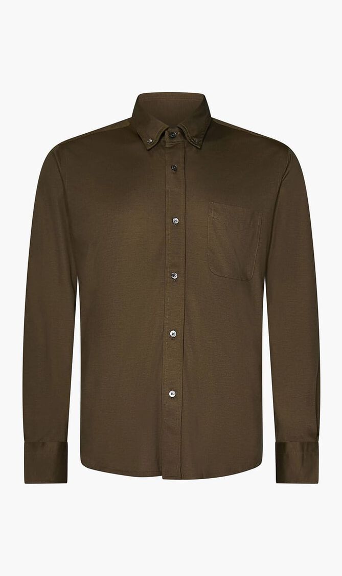 Cotton and Silk Blend Button Down Shirt