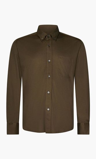 Cotton and Silk Blend Button Down Shirt