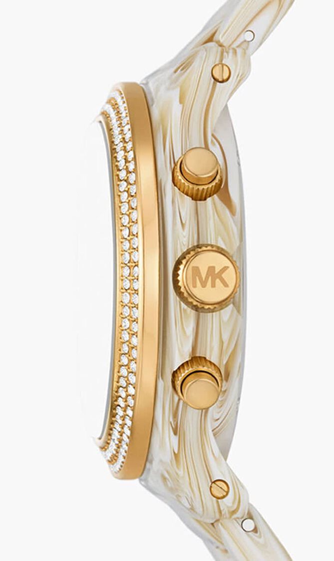 Runway Pav&eacute; Gold-Tone And Acetate Watch