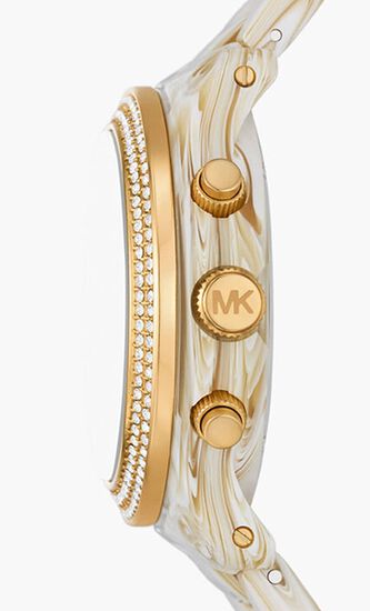 Runway Pav&eacute; Gold-Tone And Acetate Watch