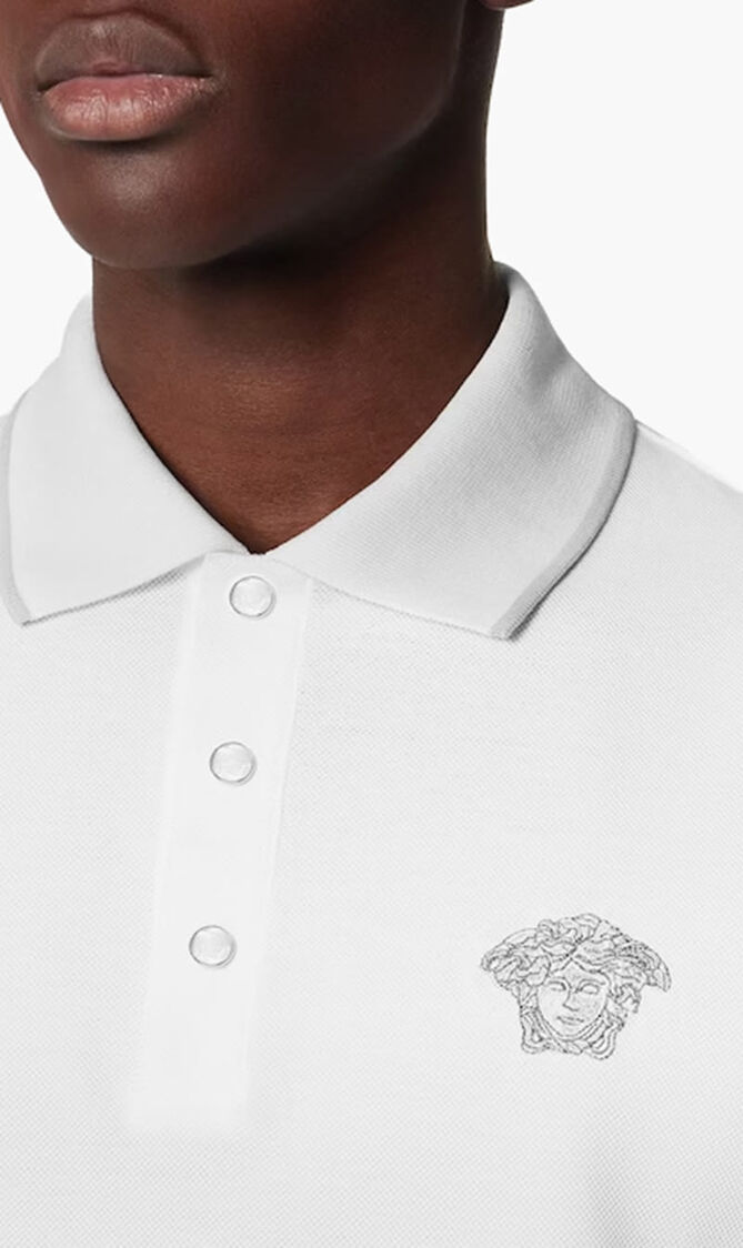 POLO PIQUET FABRIC MEDUSA EMBROIDERY