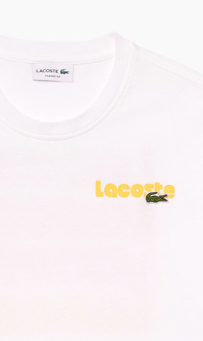 Washed Effect Ombr&eacute; Lacoste Print T-shirt