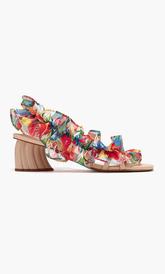OCEAN VIEW RUFFLED MONSTERA HELLED SANDAL