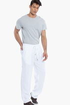 بنطال كتان سادة برباط