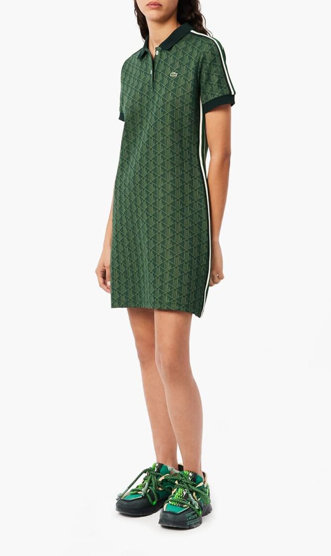 Slim Fit Monogram Jacquard Polo Dress