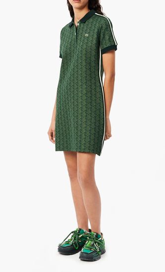 Slim Fit Monogram Jacquard Polo Dress