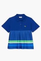 Pleated Hem Pique Polo Shirt
