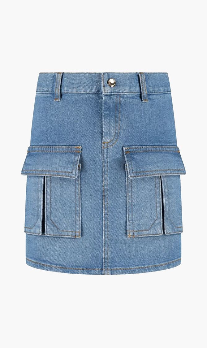 Denim Cargo Skirt