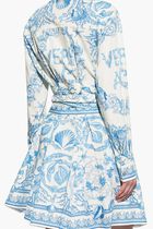 DRESS UNDERWATER BAROCCO BICOLOUR FOULARD ON COTTON POPLIN
