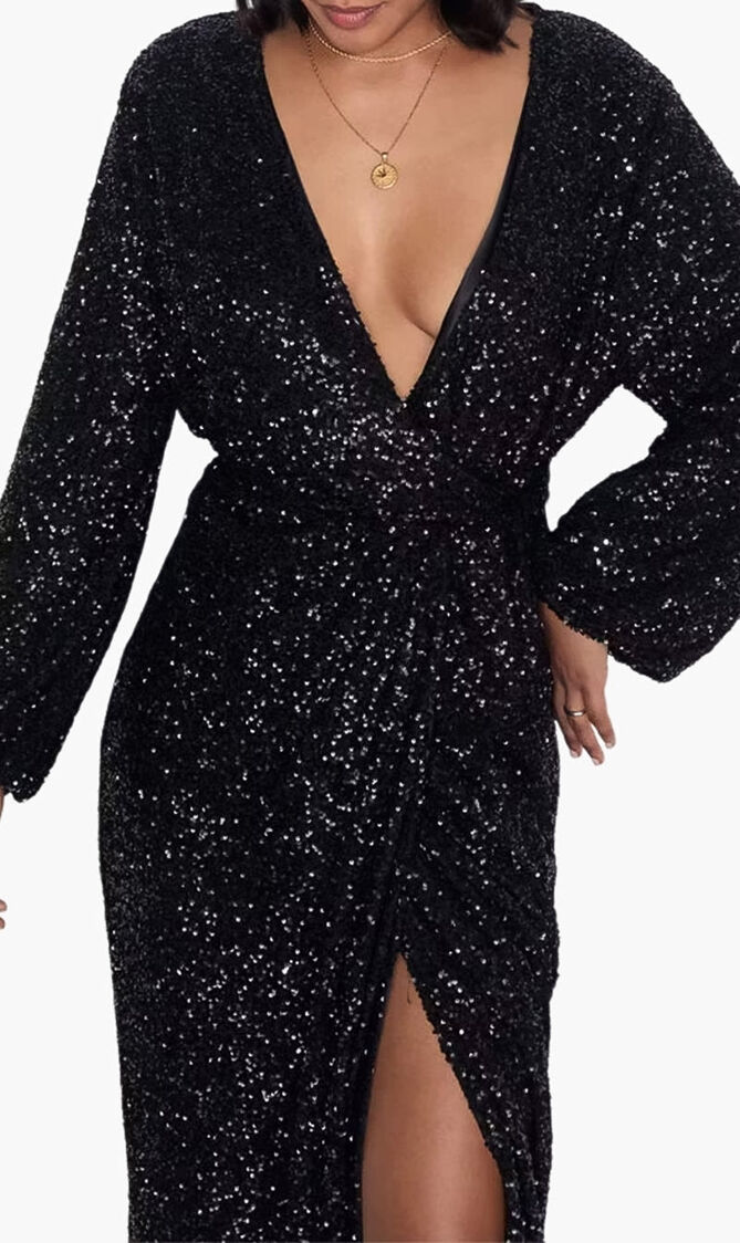 Sequin Kira Wrap Dress