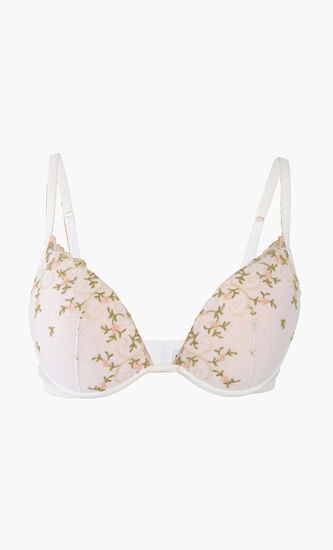 Floral Embroidery Underwire Bra
