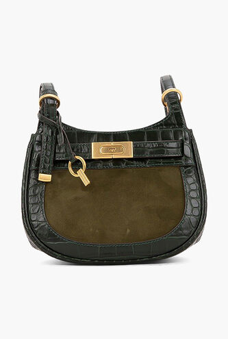 Lee Radziwill Embossed Frame Small Saddle Bag