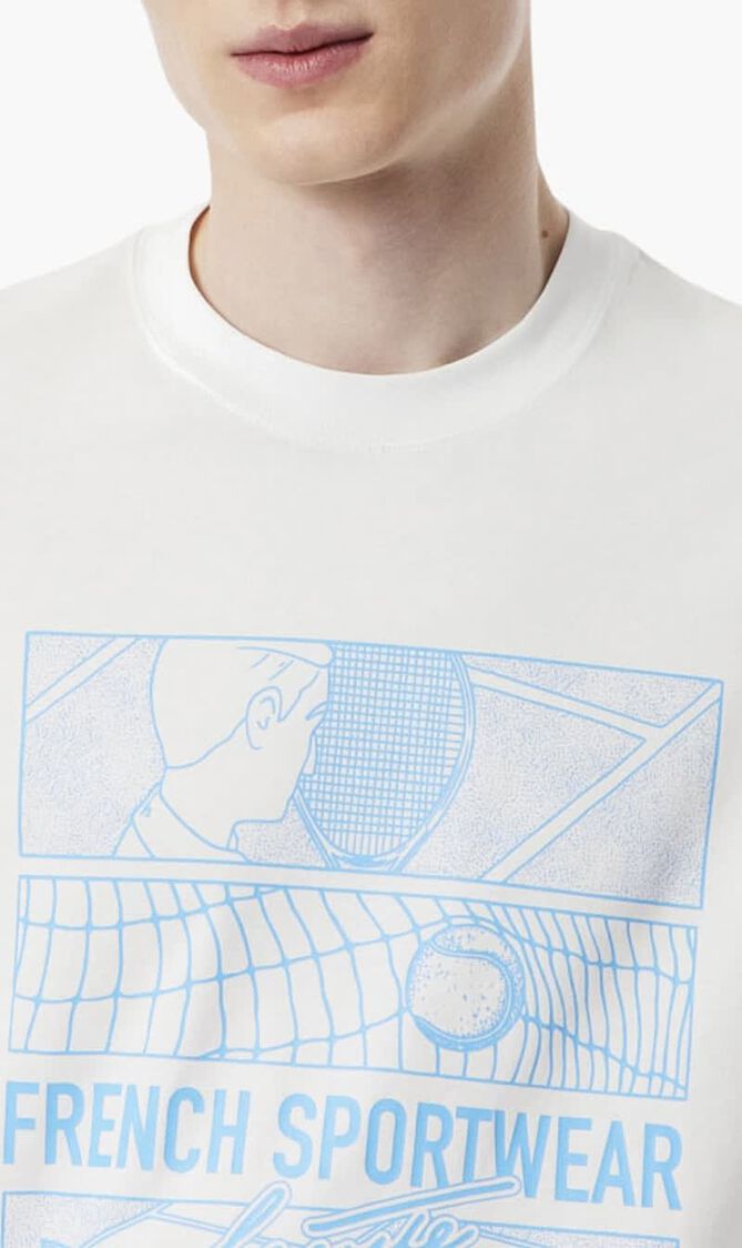 Tennis Court Print Cotton T-shirt
