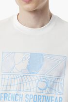 Tennis Court Print Cotton T-shirt