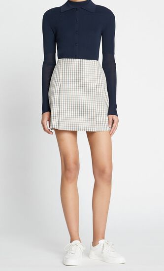 TORY SPORT PLEATED-FRONT TWILL GOLF SKIRT