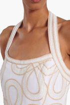 Irena Embroidered Halterneck Midi Dress