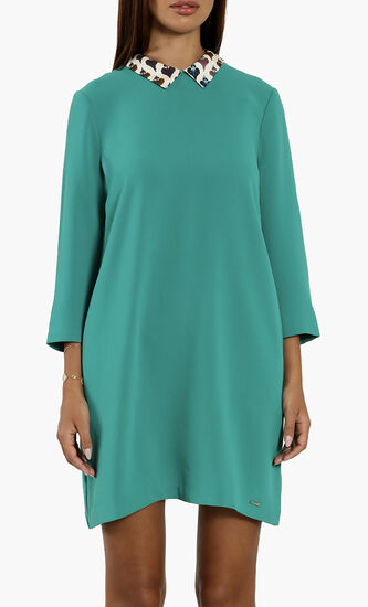 Spineli Printed Collar Shift Dress