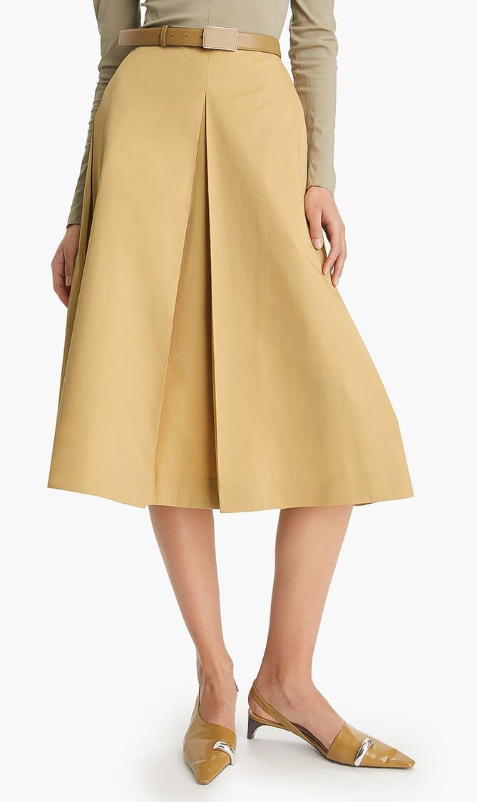 PLEATED POPLIN SKIRT
