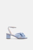 DAHLIA PLEATED KNOT HEELED SANDAL WITH ANKLE STRAP